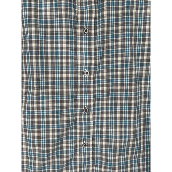 Robert Graham Shirt Mens Medium Blue Gray Plaid Long Sleeve Button Flip Cuffs - Picture 7 of 15